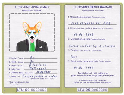 Lithuania dog Fake PSD Passport | Instant Download