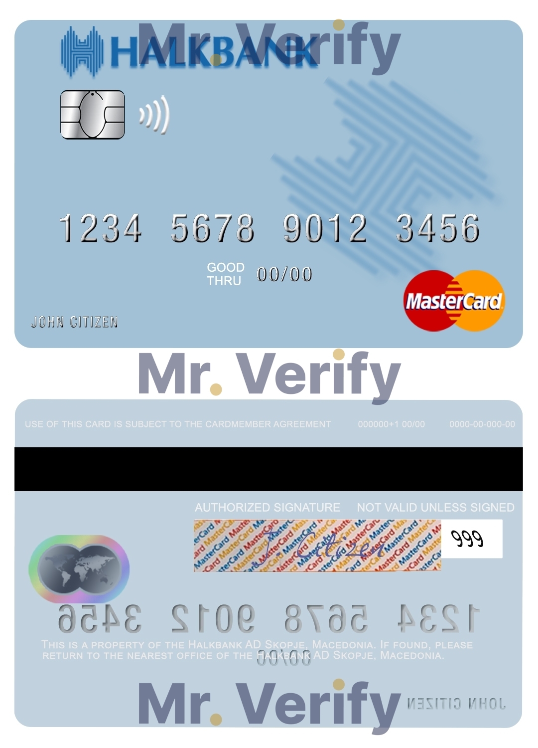 Editable Macedonia Halkbank AD Skopje mastercard credit card Templates in PSD Format