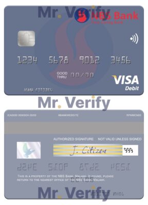 Fillable Malawi NBS Bank visa card Templates | Layer-Based PSD