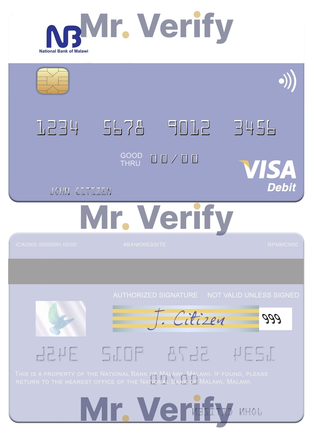 Fillable Malawi National Bank visa card Templates | Layer-Based PSD