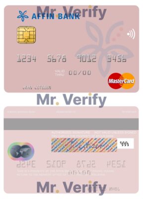 Editable Malaysia Affin bank mastercard credit card Templates in PSD Format