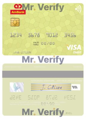 Fillable Malaysia AmBank visa credit card Templates | Layer-Based PSD
