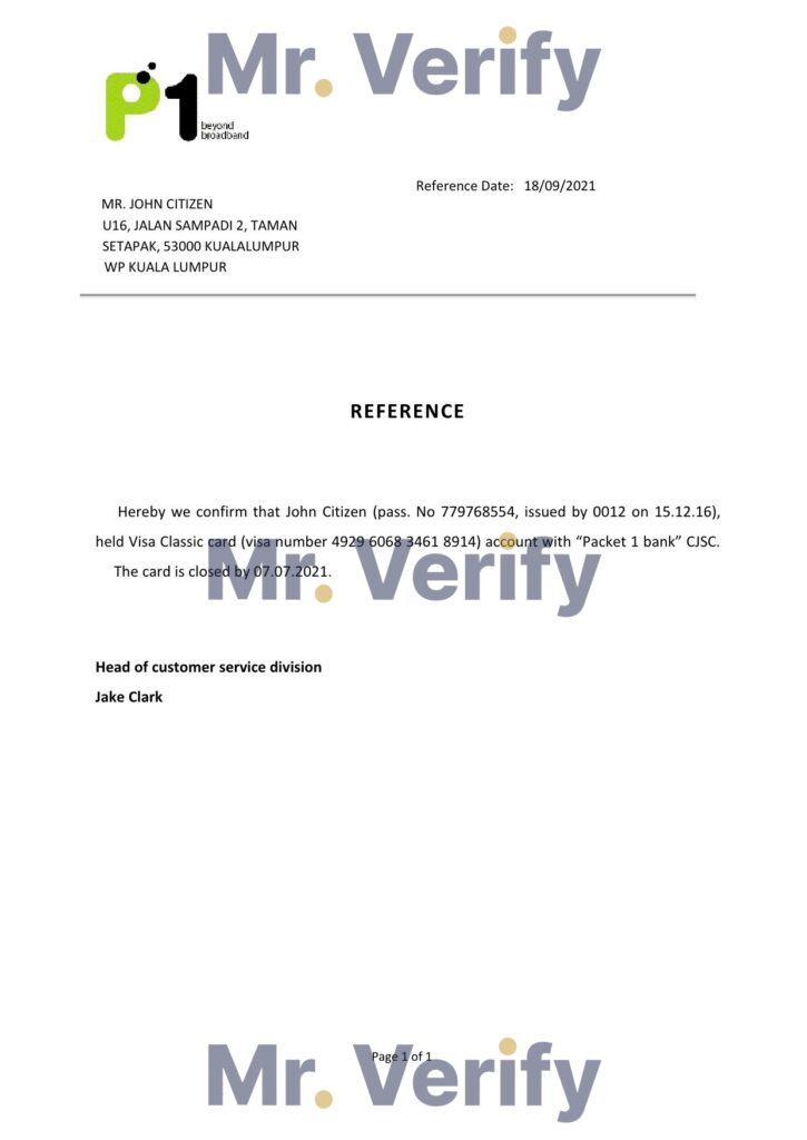 Download Malaysia Packet 1 Network Bank Reference Letter Templates Editable Word
