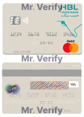 Editable Maldives Habib Bank Limited mastercard credit card Templates in PSD Format