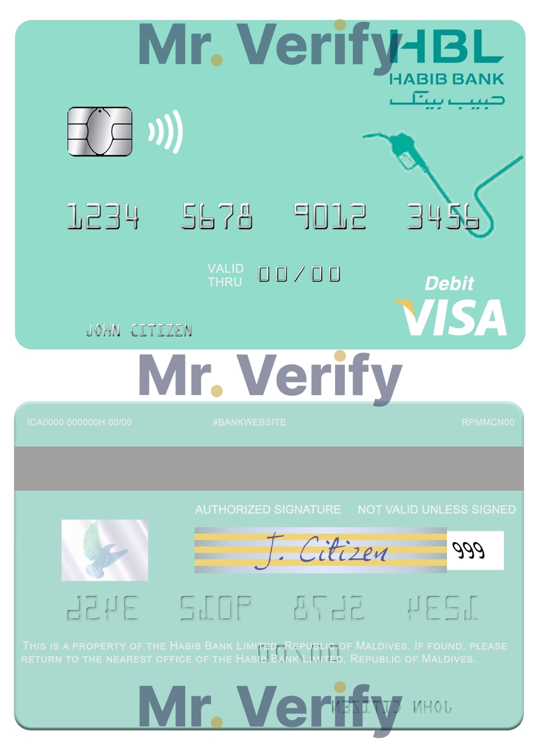 Fillable Maldives Habib Bank Limited visa card Templates | Layer-Based PSD