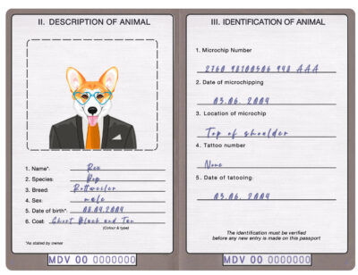 Maldives dog Fake PSD Passport | Instant Download