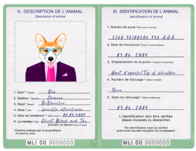 Mali dog Fake PSD Passport | Instant Download