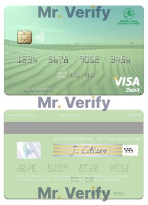 Fillable Mauritania Chinguitty Bank visa card Templates | Layer-Based PSD