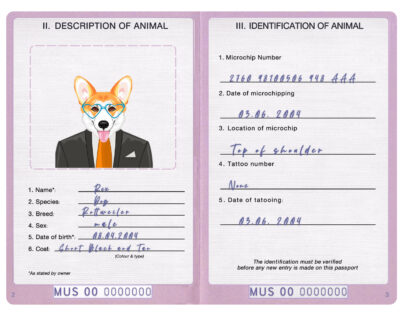 Mauritius dog Fake PSD Passport | Instant Download