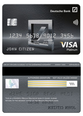 Fillable Mexico Deutsche bank visa platinum card Templates | Layer-Based PSD
