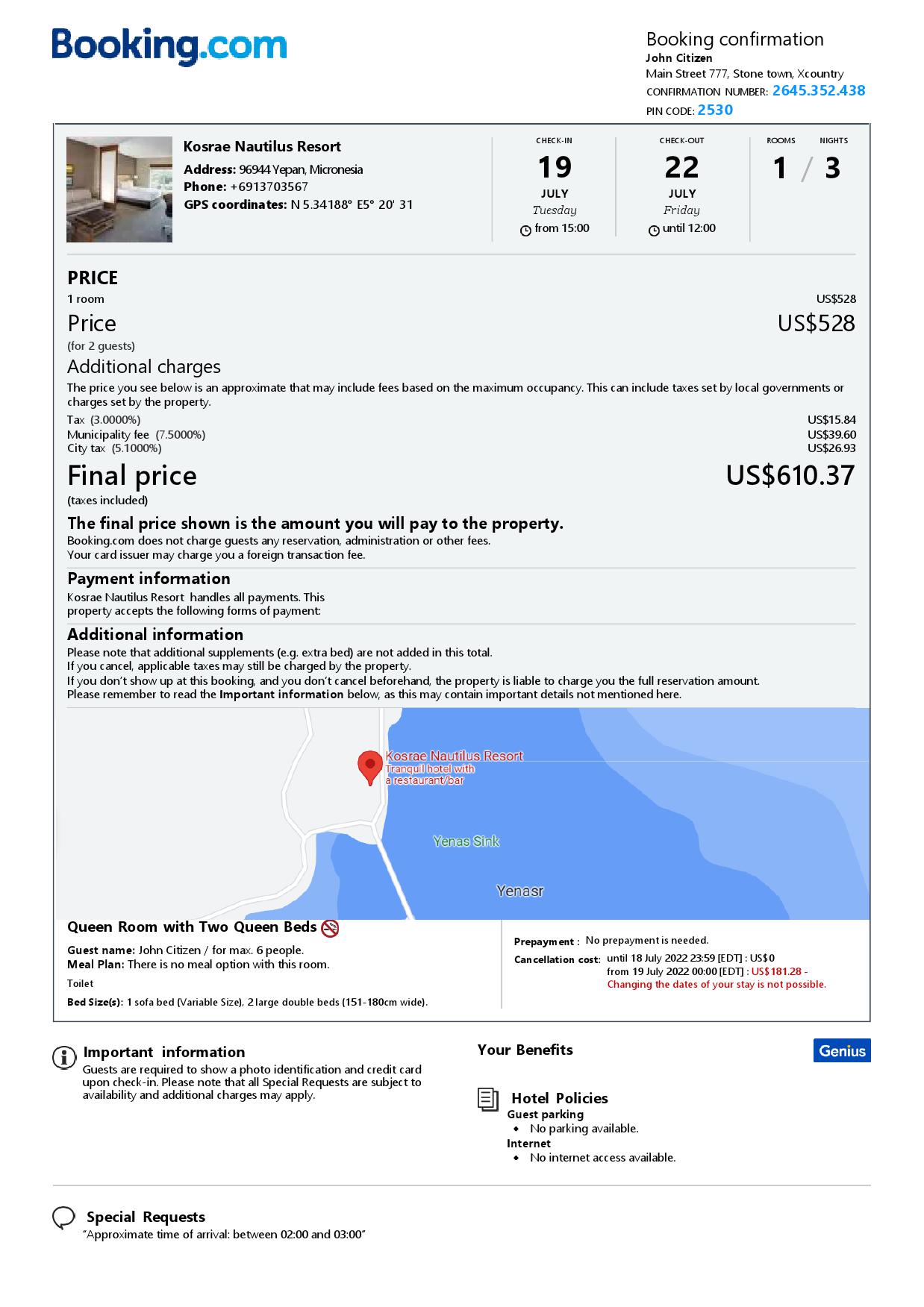 Customizable Micronesia Airbnb Reservation Template | Word & PDF Formats