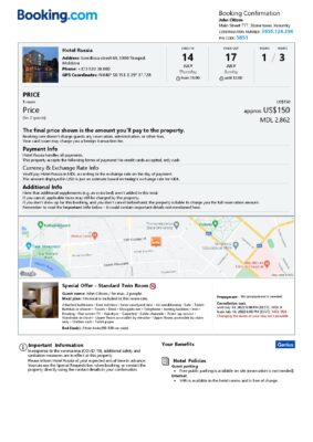 Customizable Moldova Airbnb Reservation Template | Word & PDF Formats