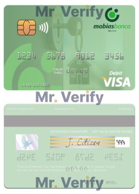 Editable Moldova MobiasBanca visa debit card Templates in PSD Format