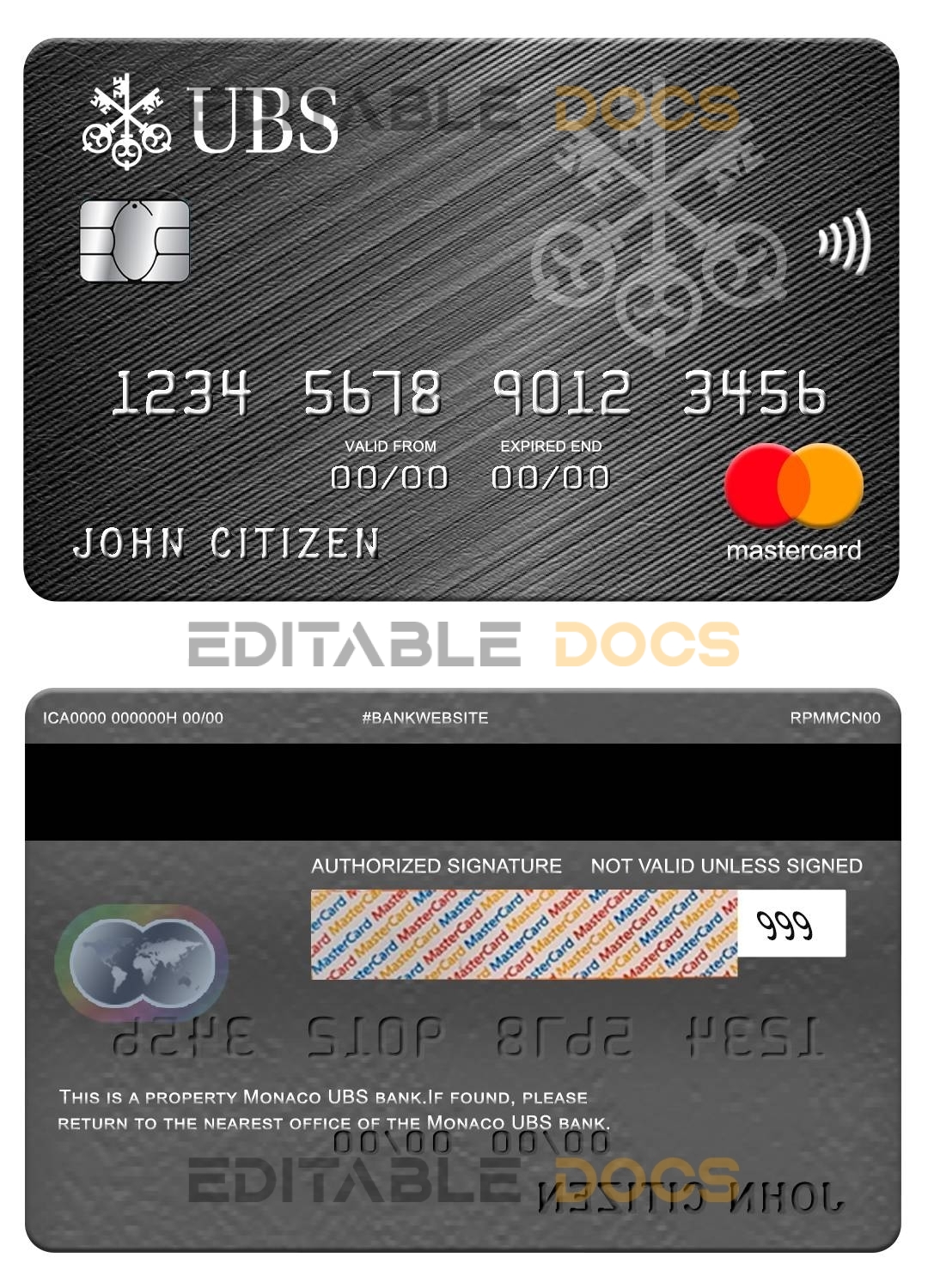 Editable Malaysia AmBank Islamic bank mastercard Templates in PSD Format