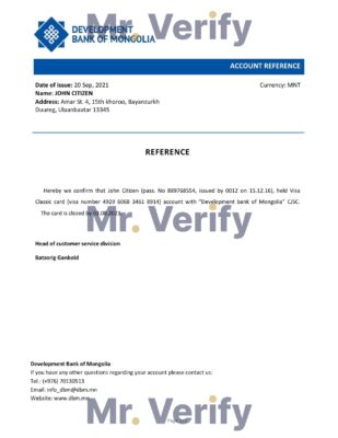 Download Mongolia Development Bank Reference Letter Templates Editable Word