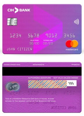 Fillable Morocco CIH bank mastercard Templates | Layer-Based PSD