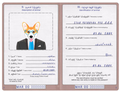Morocco dog Fake PSD Passport | Instant Download