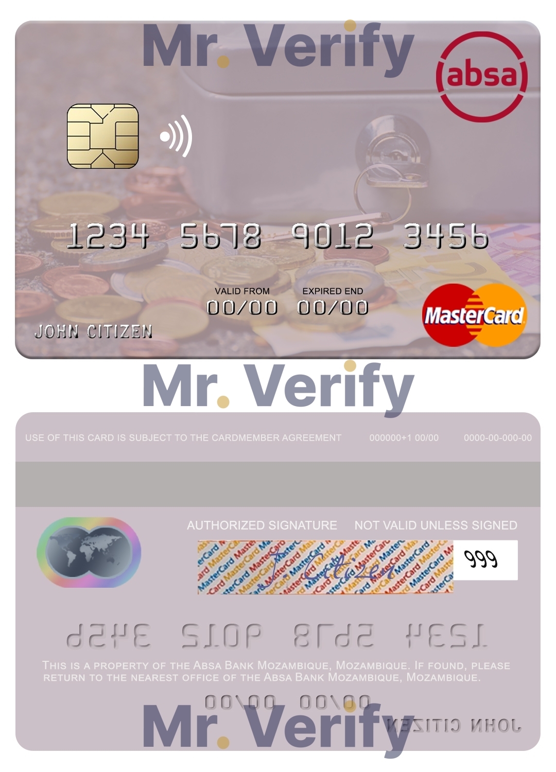 Fillable Mozambique Absa Bank Mozambique mastercard Templates | Layer-Based PSD