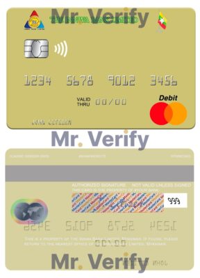 Editable Myanmar Innwa Bank Limited mastercard Templates in PSD Format
