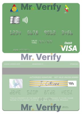 Fillable Myanmar Innwa Bank Limited visa debit card Templates | Layer-Based PSD