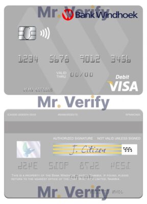 Fillable Namibia Bank Windhoek Limited visa debit card Templates | Layer-Based PSD