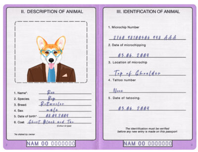 Namibia dog Fake PSD Passport | Instant Download