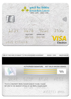 Editable Nepal Kumari bank visa electron card Templates in PSD Format