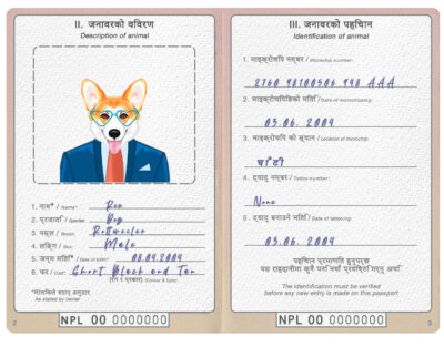 Nepal dog Fake PSD Passport | Instant Download