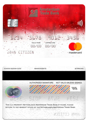 Fillable Netherlands Amsterdam Trade bank mastercard Templates | Layer-Based PSD