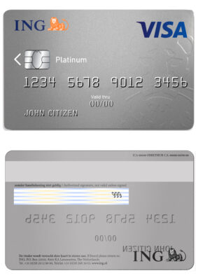Editable Netherlands ING Bank visa card Templates