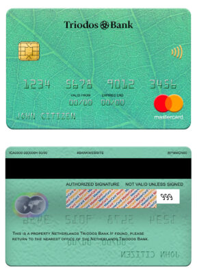 Fillable Netherlands Triodos bank mastercard Templates | Layer-Based PSD