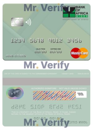 Africa Editable Docs 16 Editable Niger Bank of Africa mastercard Templates in PSD Format