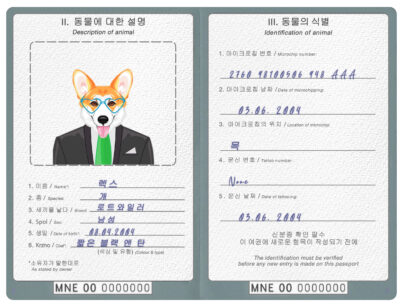 North Korea dog Fake PSD Passport | Instant Download