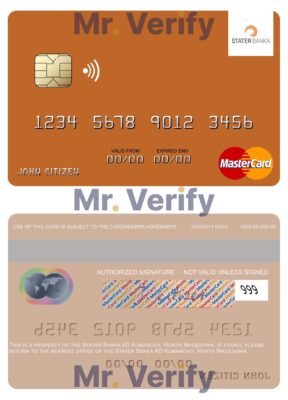 Editable North Macedonia Stater Banka AD Kumanovo mastercard Templates in PSD Format