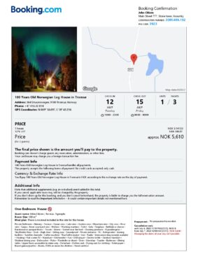 Editable Norway Hotel Booking Form Template | Fillable PDF