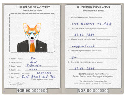 Norway dog Fake PSD Passport | Instant Download