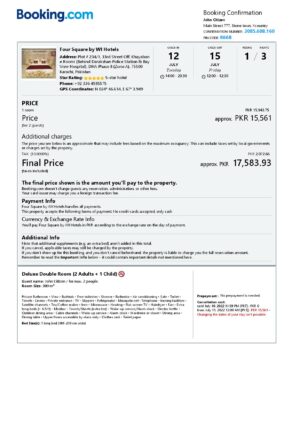 Pakistan Editable Templates 5 Editable Pakistan Hotel Booking Form Template | Fillable PDF