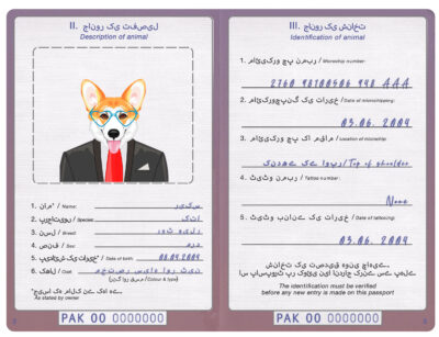 Pakistan dog Fake PSD Passport | Instant Download