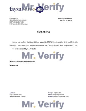 Pakistan Editable Templates 15 Download Pakistan Faysalbank Bank Reference Letter Templates Editable Word