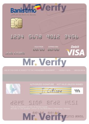 Editable Panama Banco Banistmo visa debit card Templates in PSD Format