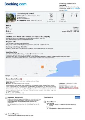 Editable Panama Hotel Booking Form Template | Fillable PDF