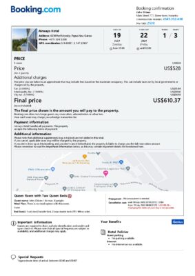 Editable Papua New Guinea Hotel Booking Form Template | Fillable PDF