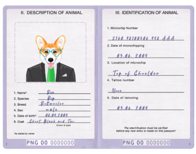 Papua New Guinea dog Fake PSD Passport | Instant Download