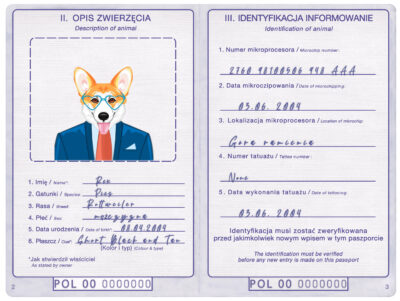 Poland dog Fake PSD Passport | Instant Download