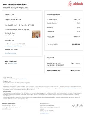 Editable Portugal Hotel Booking Form Template | Fillable PDF