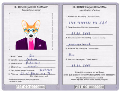 Portugal dog Fake PSD Passport | Instant Download