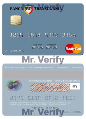 Editable Romania Banca Transilvania mastercard Templates in PSD Format