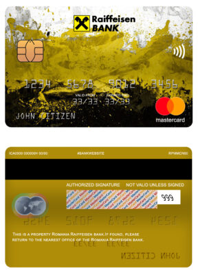 Fillable Romania Raiffeisen bank mastercard Templates | Layer-Based PSD