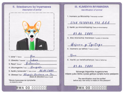 Rwanda dog Fake PSD Passport | Instant Download