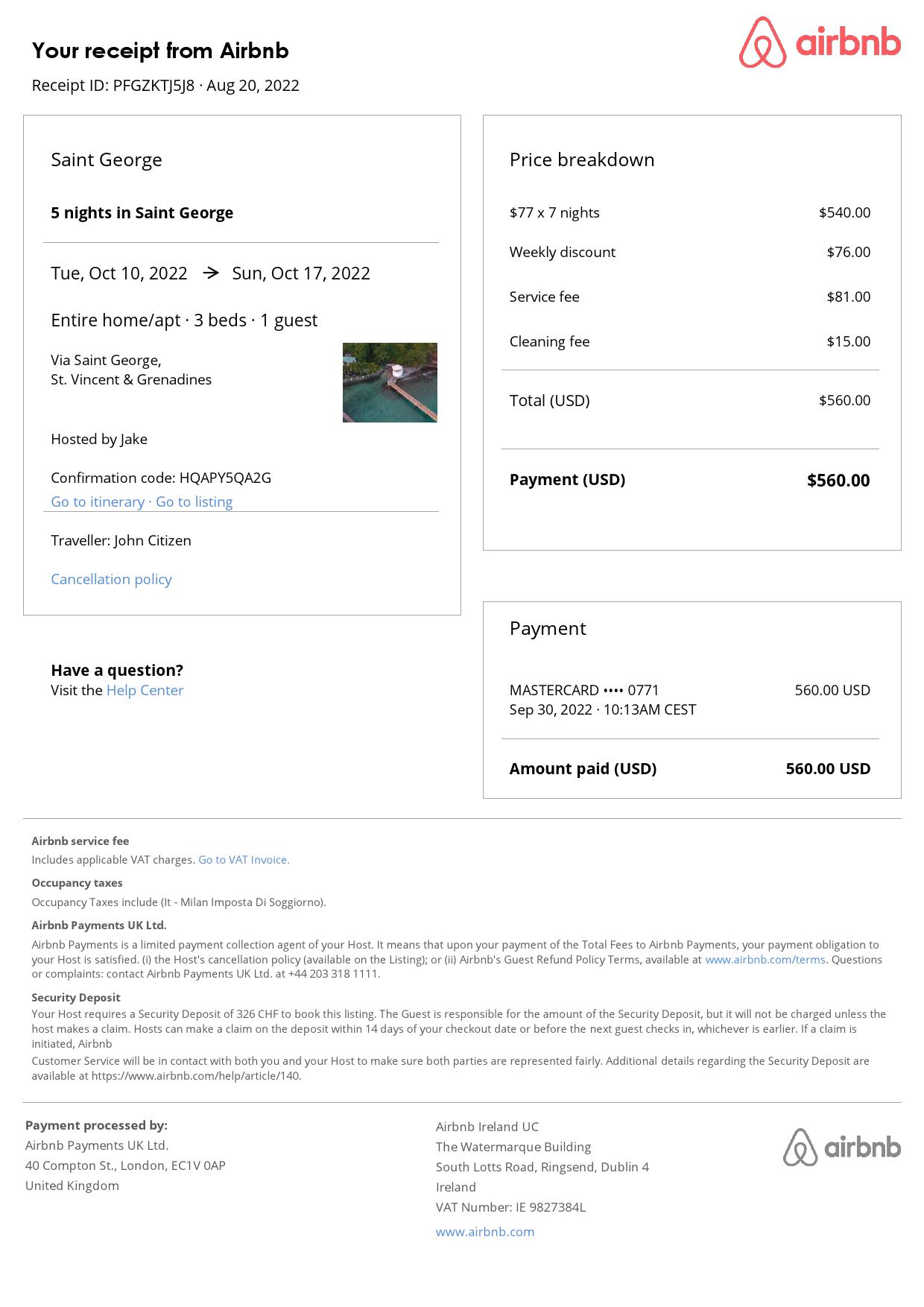 Editable Saint Vincent and the Grenadines Hotel Booking Form Template | Fillable PDF